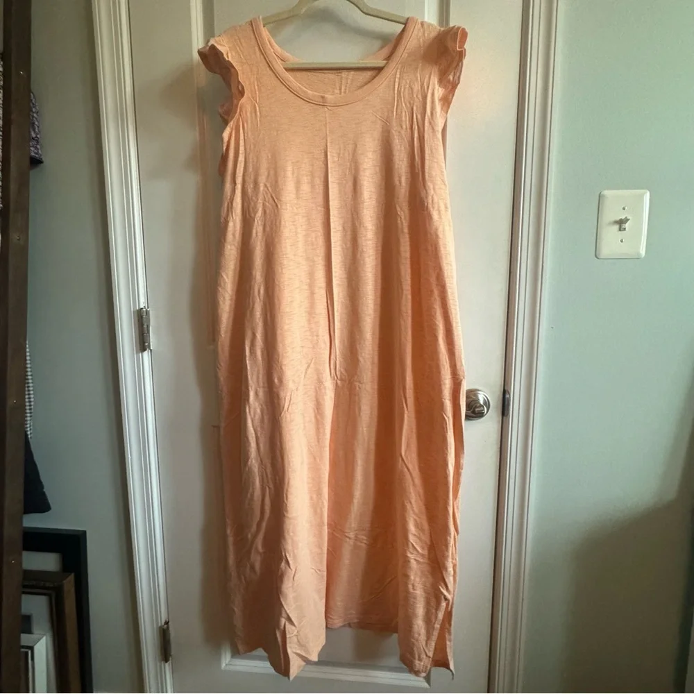 Universal Thread | Women's Cotton Ruffle Tank Dress Coral Size 2X - Picture 4 of 12